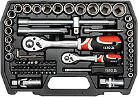 Набор инструментов 1/2'',1/4" 72пр, YATO