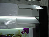 Прямая (линейная) кухня с комбинированными фасадами из пластика с эффектом 3-д и акриловым пластиком, фото 4