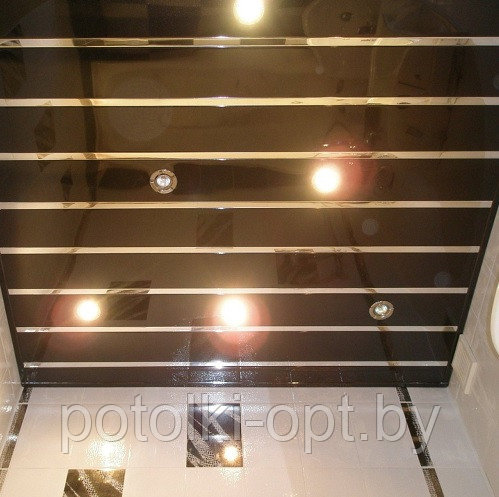 Реечный потолок A 150 AS чёрный жемчуг со вствкой суперзолото (S-дизайн)