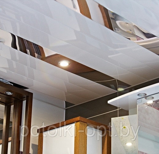 Реечный потолок "Албес" белый жемчуг (S-дизайн) - фото 1 - id-p2266518