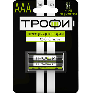 Аккумуляторная батарея ТРОФИ HR03-2BL 800mAh