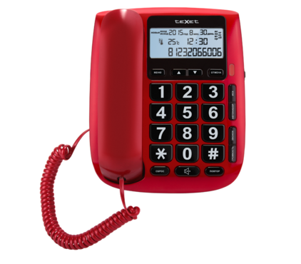 Проводной телефон teXet TX-260 Красный - фото 1 - id-p54972834