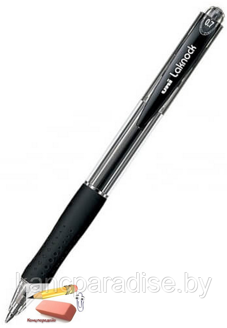 Ручка шариковая автоматическая Uni Laknock SN-100, 0,7 мм, черная - фото 1 - id-p54978444