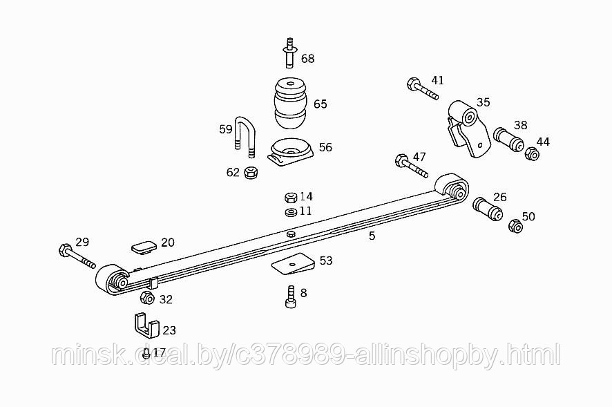 Лист подкоренной передней двухлистовой рессоры для MB 207-310