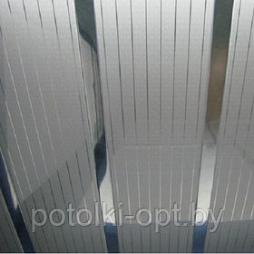 Реечный потолок серебристый металлик с металлической полоской (S-дизайн)