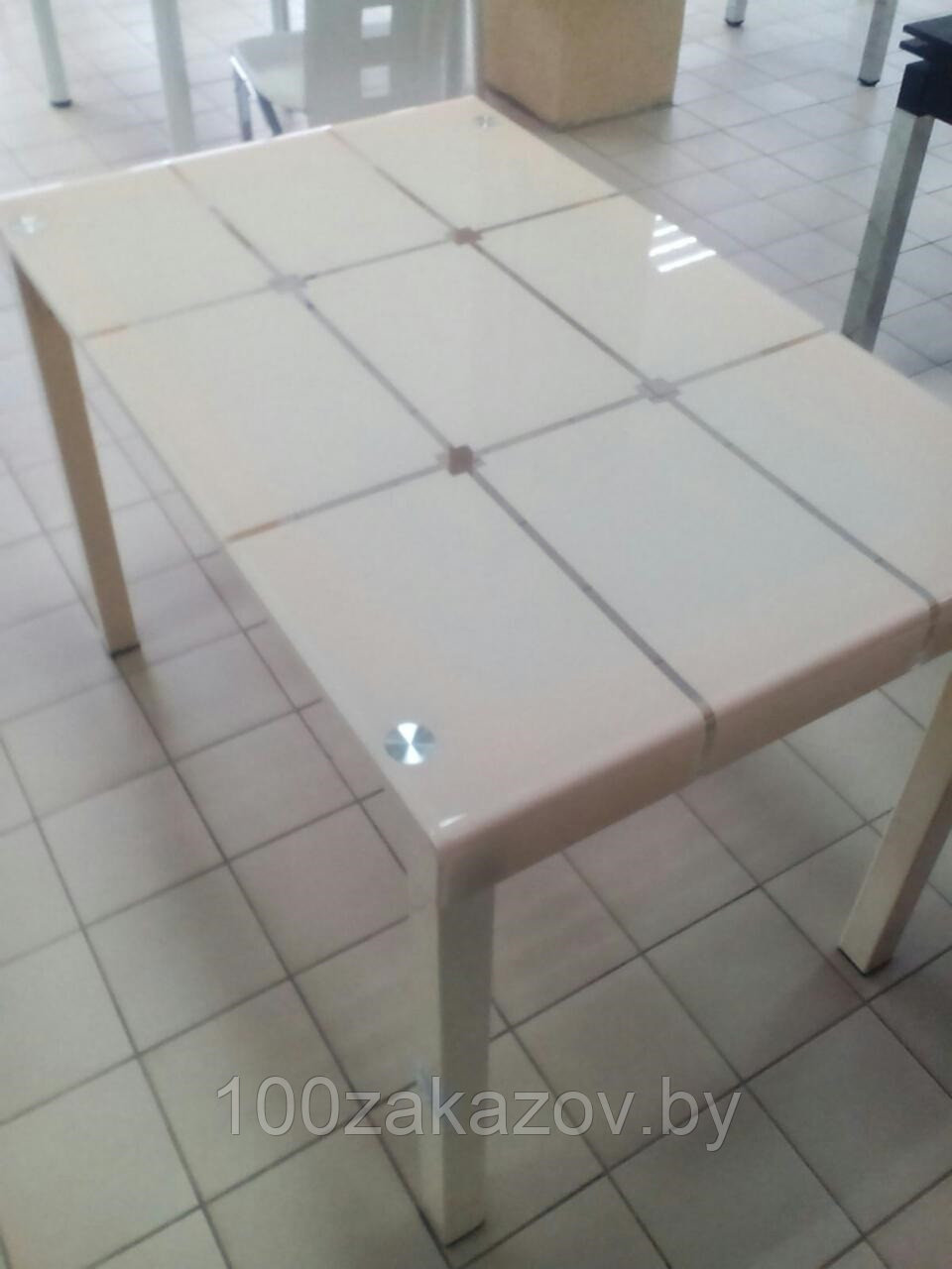 Стеклянный обеденный стол не раздвижной 1100Х700Х750. Кухонный стол стеклянный А-105 - фото 2 - id-p33992369