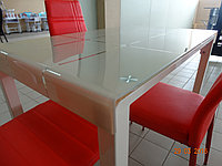 Стеклянный  обеденный стол не раздвижной 1100Х700Х750. Кухонный   стол стеклянный А-105, фото 1