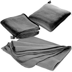 Плед-подушка серого цвета для нанесения логотипа