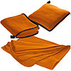 Плед-подушка оранжевого цвета для нанесения логотипа