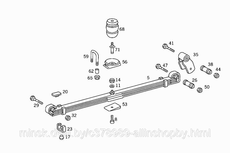 Передняя 3-х листовая рессора для MB 410 в сборе