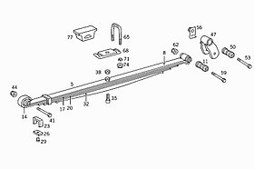 Задняя 5-ти листовая рессора для MB 410 в сборе
