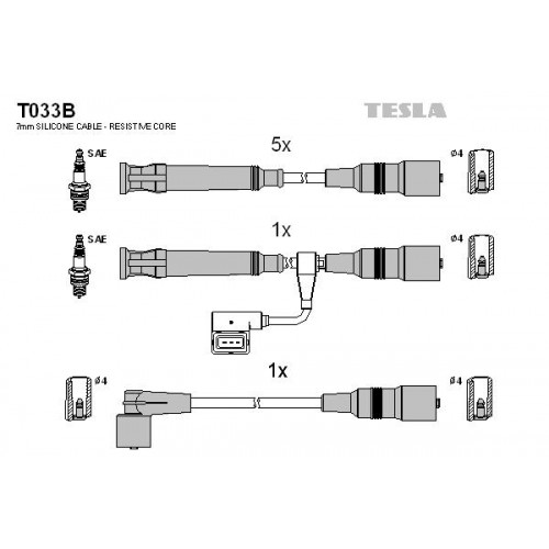 Провода высоковольтные TESLA BMW E34 M20 с датч.распред.