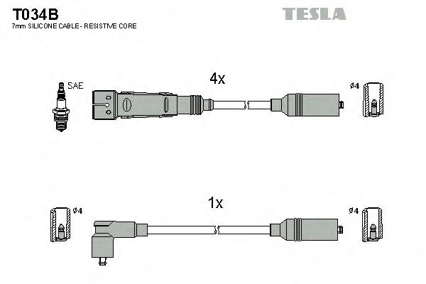 Провода высоковольтные TESLA Audi 100 2.0 AAE 91-