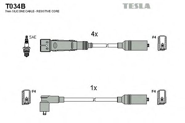 Провода высоковольтные TESLA Audi 100 2.0 AAE 91- - фото 1 - id-p55043830