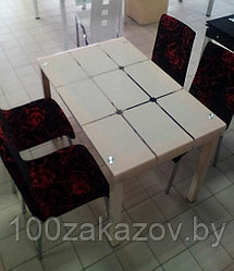 Стеклянный  обеденный стол 1100Х700Х750. Кухонный   стол стеклянный А-105