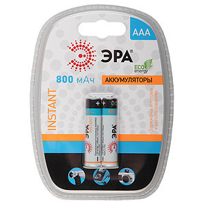 Аккумуляторная. батарея ЭРА HR03-2BL 800 mAh Instant