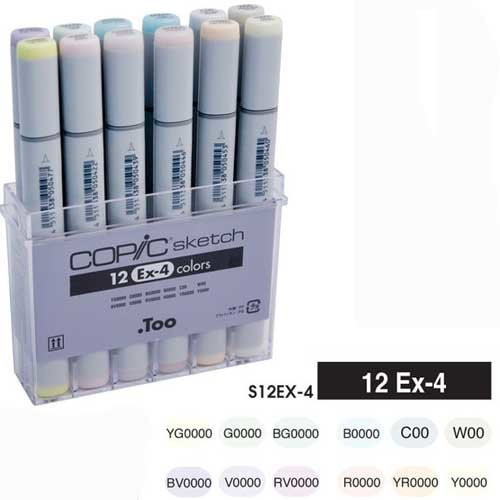 Набор маркеров COPIC sketch EX-4 (12 шт).