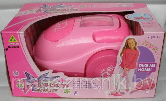 Детский игрушечный пылесос Vacuum Cleaner 2008 розовый, свет, звук - фото 2 - id-p2086244