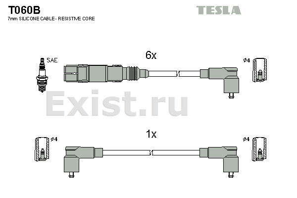 Провода высоковольтные TESLA VW 2.8 VR6 91-