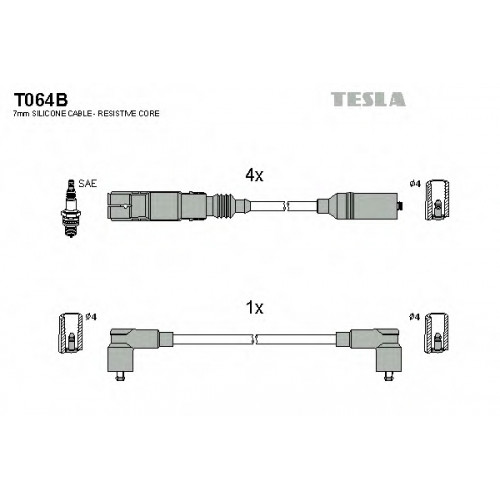Провода высоковольтные TESLA VW Golf 1.6 AFT 94-