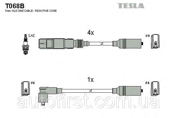 Провода высоковольтные TESLA Audi A4/VW Passat 1.6 ADP 94-01 - фото 1 - id-p55249020