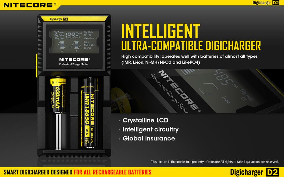 Зарядное устройство для Li-Ion акк. Nitecore Intellicharger D2 LCD - фото 4 - id-p55249123