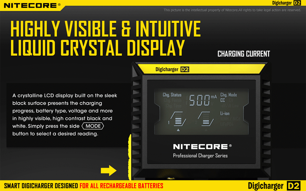 Зарядное устройство для Li-Ion акк. Nitecore Intellicharger D2 LCD - фото 5 - id-p55249123