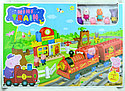 Железная дорога Свинка Пеппа Peppa Pig , 6 фигурок, со светом  и звуком, аналог Лего Дупло, 8885, фото 2