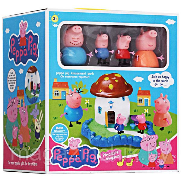 Игровой Домик Грибок Свинки Пеппы Peppa Pig, 4 фигурки, ZY 691