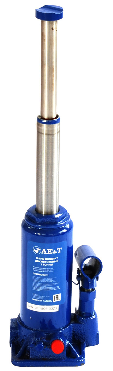 Домкрат бутылочный двухштоковый T02002 AE&T 2т
