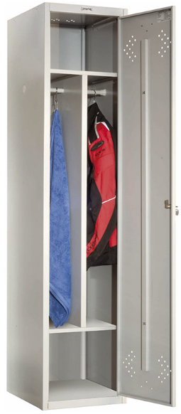 Шкаф для одежды в раздевалку металлический Практик ШГР-ЛС-11-40D