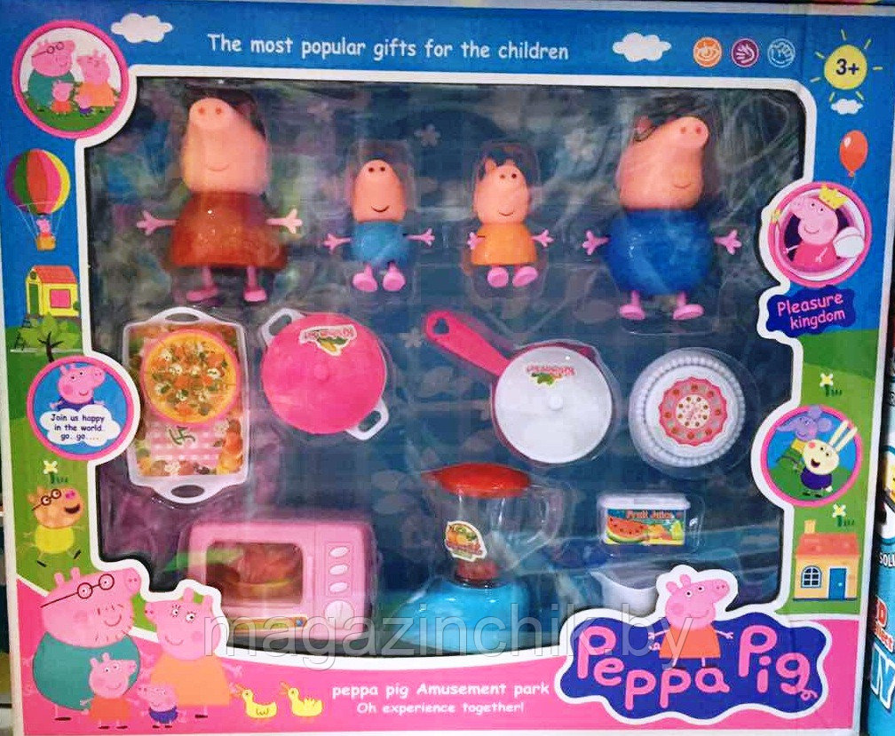 Игровой набор Свинка Пеппа Кухня Peppa Pig, 4 фигурки, 5881a - фото 1 - id-p55336997