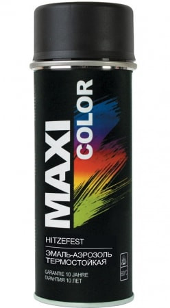 MAXI COLOR 0008MX Эмаль-аэрозоль термостойкая черная 400мл - фото 1 - id-p55409139