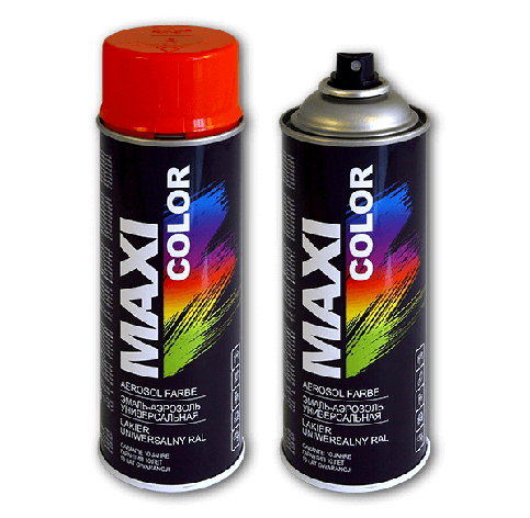 MAXI COLOR 9005mMX Эмаль-аэрозоль универсальная RAL9005 матовая черная 400мл, фото 2
