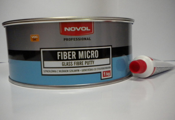 NOVOL 1233 Шпатлёвка со стекловолокном Fiber micro 1кг, фото 2