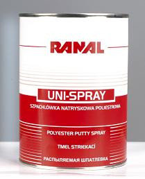RANAL 00701-4 Шпатлёвка жидкая UNI-SPRAY 1,2кг с отвердителем, фото 2