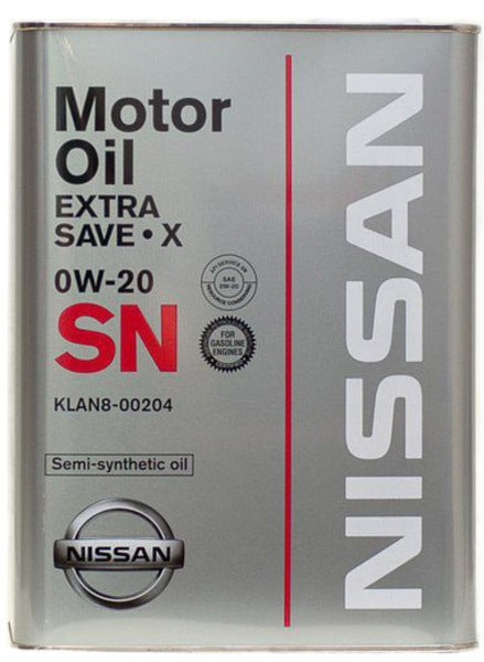 Моторное масло NISSAN KLAN8-00204 SN EXTRA SAVE X 0W-20 4л