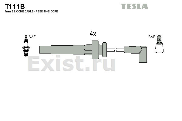 Высоковольтные провода TESLA Chrysler Neon/Stratus/Voyager 2.0/2.4i 94-08 - фото 1 - id-p55420692