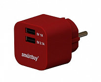 Сетевое зарядное устройство SmartBuy VOLT 3.1A, 2xUSB, красный