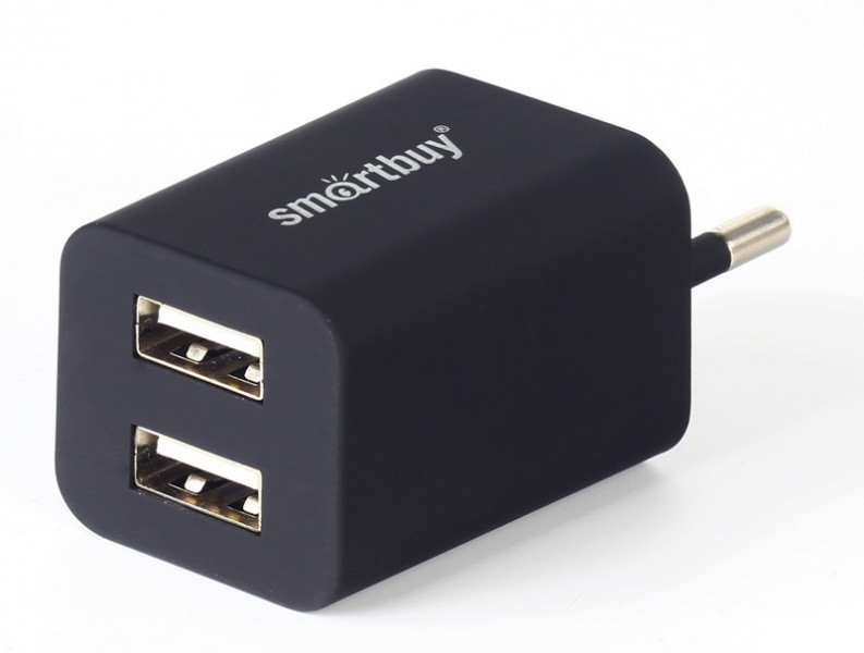 Сетевое зарядное устройство SmartBuy TRAVELER 2A, 2xUSB, чёрный