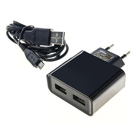 Сетевое зарядное устройство SmartBuy NOVA 3A, 2xUSB, кабель microUSB, чёрный