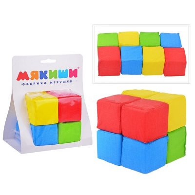 Игрушка кубики "4 цвета", 8 кубиков размером 5х5см - фото 1 - id-p55504575