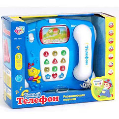 УМНЫЙ ТЕЛЕФОН НА КОЛЕСАХ JOY TOY  7041 РОЗОВЫЙ, СИНИЙ