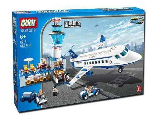 Конструктор GUDI 8912 City Air Plane Международный аэропорт Minifigure Building Block 652Pcs - фото 1 - id-p55504837