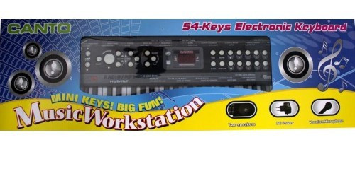 Детский синтезатор Canto 5499 c радио и USB, 54 клавиши, от сети и батареек - фото 1 - id-p55504857