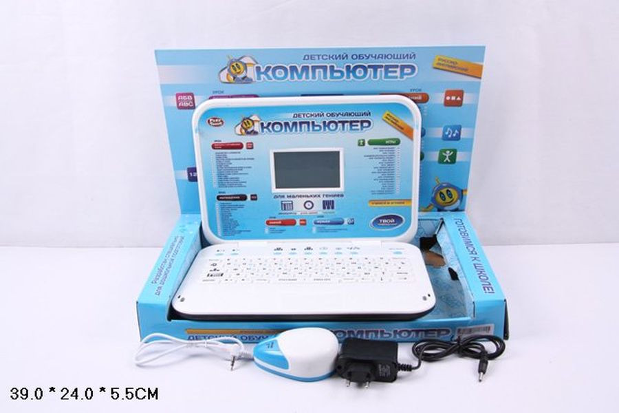 Детский обучающий англо-русский компьютер-ноутбук Joy toy 7314 оснащен цветным дисплеем с музыкальными и звуко - фото 1 - id-p55504912