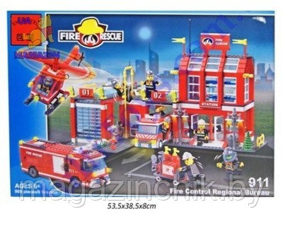 Конструктор BRICK 911 "Пожарная охрана" Брик 980 деталей аналог лего lego