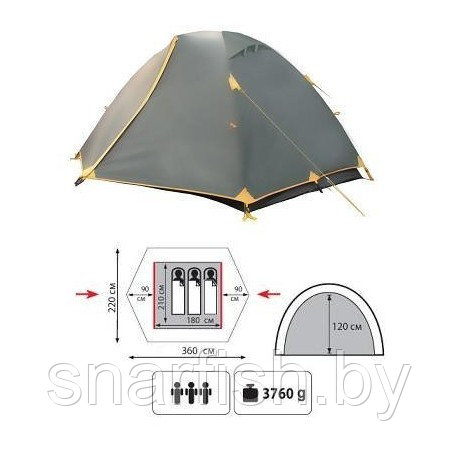 Палатка Tramp Nishe 3 - фото 1 - id-p55517984