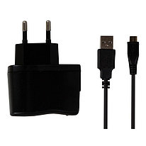 Сетевое зарядное устройство SmartBuy ONE 1A, USB, кабель miniUSB, чёрный