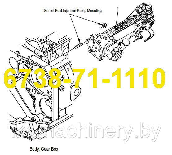 Топливный насос (ТНВД) экскаватора KOMATSU PC200/210LC-7 - фото 1 - id-p55541803